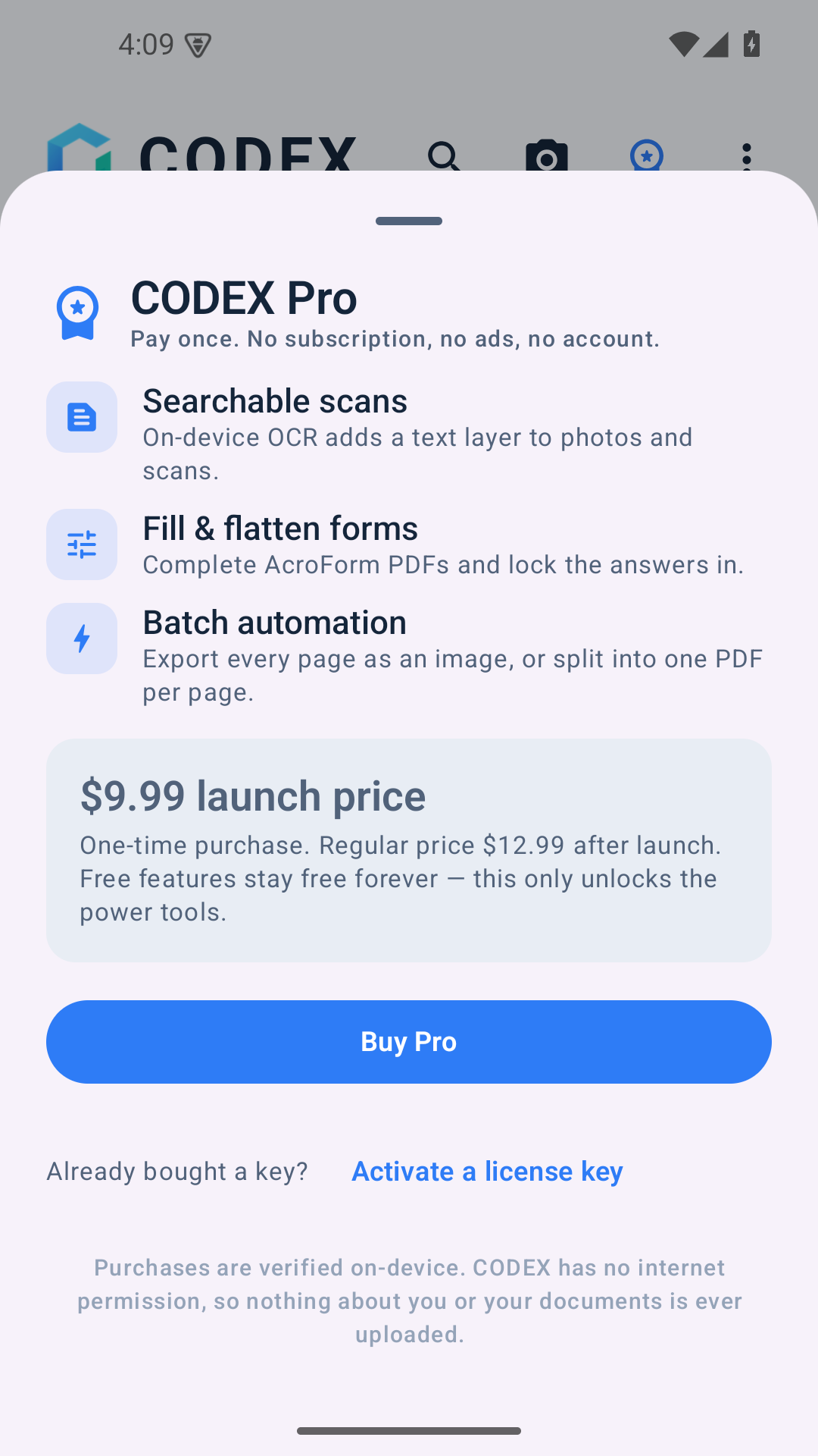 CODEX Pro one-time unlock